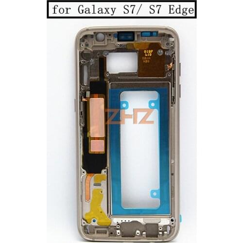 For Samsung Galaxy S7 S7 Edge Single Card Middle Frame LCD Supporting Plate Bezel Housing back frame Mid Faceplate Repair Parts