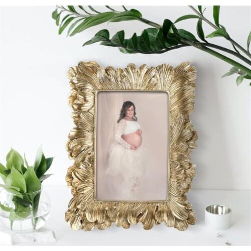 European Vintage Photo Frame Retro Resin Picture Frame Wedding Couple Picture Holder Stand Home Table Decoration