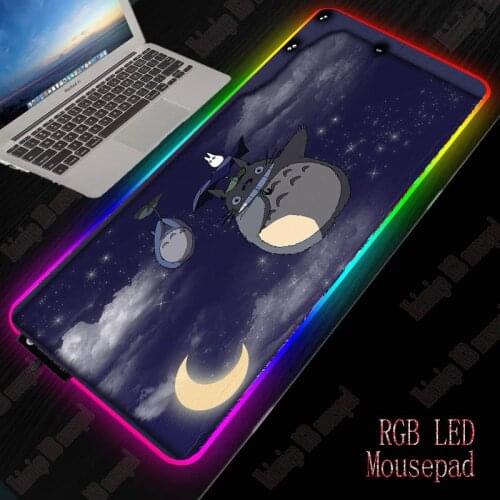 Anime Totoro Gaming Accessories Mouse Pad LED Backlight Computer Notebook Office Pc Keyboard Multiple Size Desk Mat Mousepad XXL