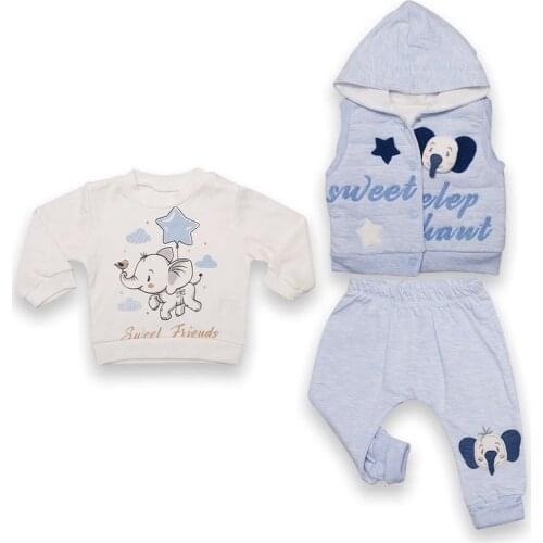 Jaju Baby, Baby Quilted Elephant Vest Set of 3