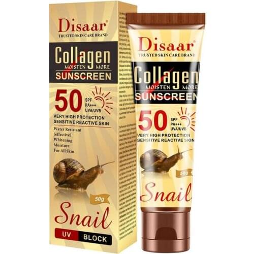 Collagen Snail Sunscreen Protetor Whitening Solar Uv Radiation Sunscreen Body Cream Oil-control SPF50++ Moisturizing Sun Screen