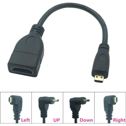 Micro Cable HDMI-compatible to HD Female Adapter Convertor HDTV D 90 Degree Left Right Angled UP / Down to HDMI Extension Cable