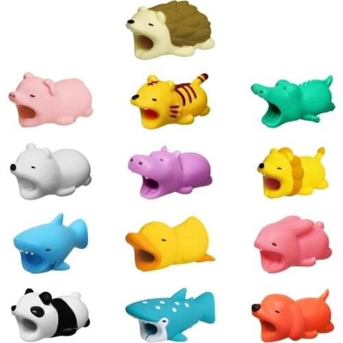 Lovely Cartoon Charger Cable Organizer Protective Case Saver Accessory Winder Cute Animal Doll Model Funny For iPhone Samsung