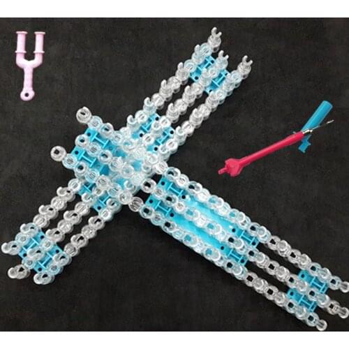 Fashion Rubber Band Loom Weaver Kit for DIY Elongated Knitting Machine Bracelets Weaving Frame Bands Hook Arts Crafts, DIY Toys