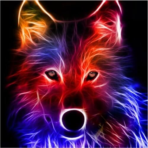 Wolf DIY 5D Diamond Painting Round Drill Rhinestones Animal Diamond Embroidery Cross Stitch Mosaic Kits Home Decor