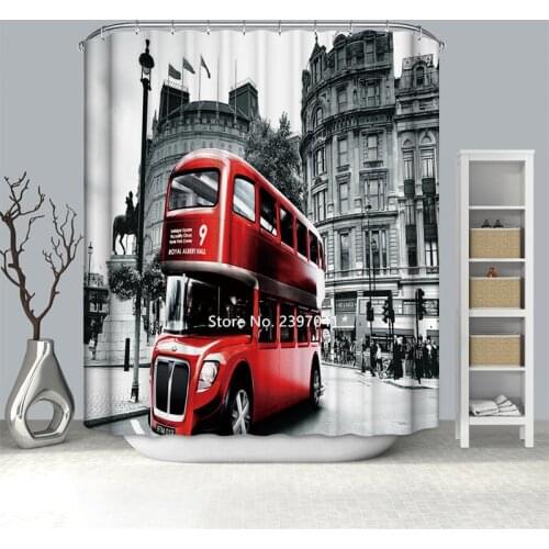 New Oil Painting Flowers Scenery Restore Ancient Ways City Street Shower Curtain Bathroom Partition Waterproof and Mildewproof