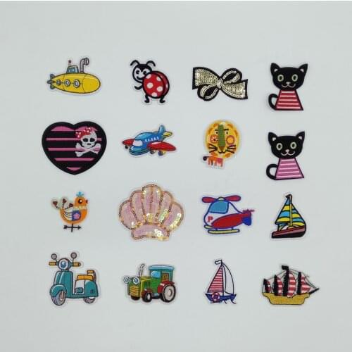 New arrive Stripes Badges Sequin for Clothes Embroidery DIY iron on patches Childrens Clothing Sewing appliques accessories