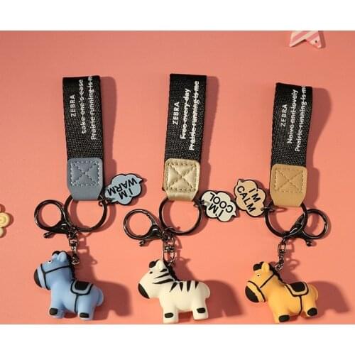 New cute pony key chain thread printing wristband bag pendant creative lovers grassland animals