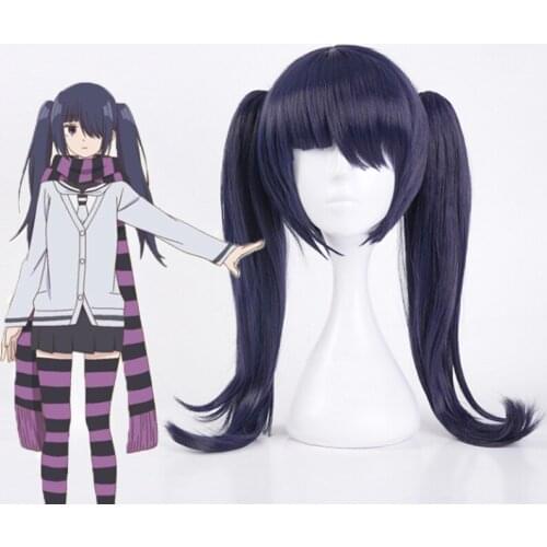 Comic Anime Senryuu Shoujo Cosplay Wig Hanakai Tao Cosplay Wig Hair Long Blue Straight Synthetic wig Bunches Ponytail girl Hair