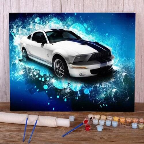 Landscape Car DIY Painting By Numbers Kit Oil Paints 40*50 Picture By Numbers Photo New Design For Kids For Handiwork