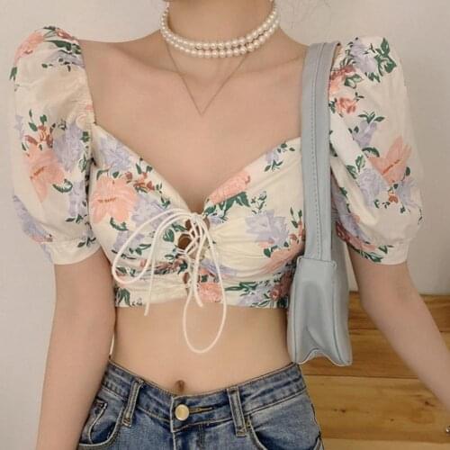 Sexy Summer Tops For Women 2021 Fashion Short Top Stylish Sexy Acrylic Fiber V Neck Breathable Women Crop Top for Dating traf