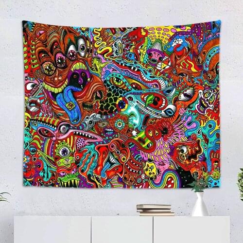 Custom 3D Print European Psychedelic Tapestry Modern Hanging Tapestries Home Bedroom Living Room Wall Rug Dorm Decor Adult