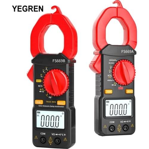 Portable Auto Measurement Clamp Multimeter No-contact Clamp Meter LCD Display Digital Electric Meter Current Voltage Tester