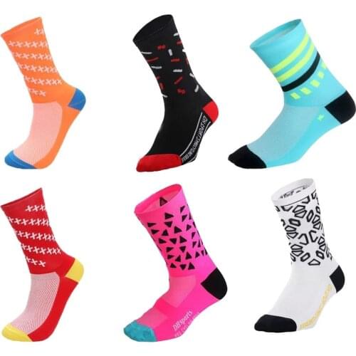 Skin-friendly MTB Bike Socks Printed Road Bicycle Socks Pro Team Men Women Cycling Socks Outdoor Sports Racing Socks