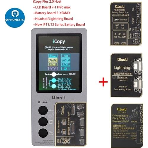 QIANLI iCopy Plus Programmer LCD Screen Photometer Photosensitive Original Color Battery Repair For iphone 7 8 8P X XR XS Max
