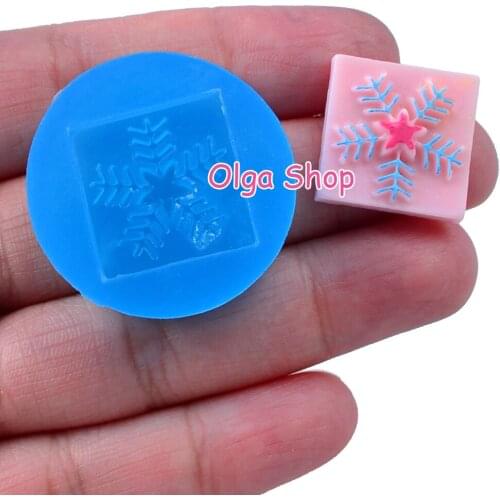 PYL106 18.7mm Snow Silicone Mold Fondant Cake Decoration Candy Resin Clay Earrings Necklace Craft Soap CandleFOOD SAFE OVEN SAFE