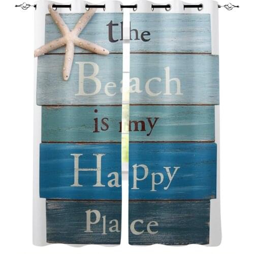 Starfish On The Beach Blackout Curtains For Living Room Bedroom Window Treatment Blinds Drapes Kitchen Curtains