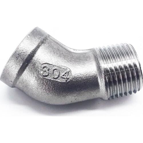 1/4" 3/8" 1/2" 3/4" 1" 1-1/4" 1-1/2" 2" BSP Female To Male 45 Degree Elbow Connector Coupler 304 Stainless Pipe Fitting