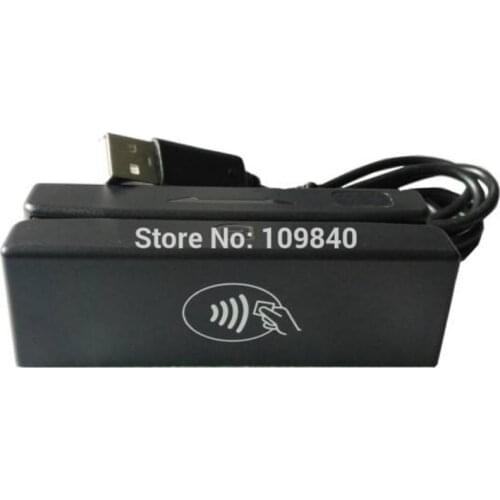 USB interface 2 in 1 hico and loco magnetic stripe card reader and RFID card reader/writer ISO7810,ISO14443A