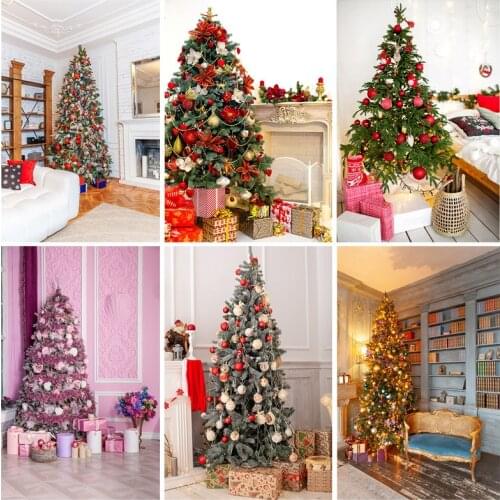 Vinyl Christmas Photography Backgrounds Tree Gift Children Baby Portrait Photo Backdrop For Studio Photocall Props 21520YDH-03