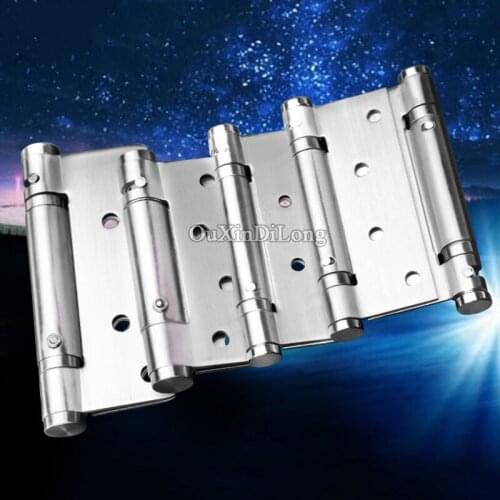 Top Designed 2PCS Stainless Steel Invisible Door Hinges Smoothly & Mute Self-Closing Spring Hinges Automatic Door Closer Hinges