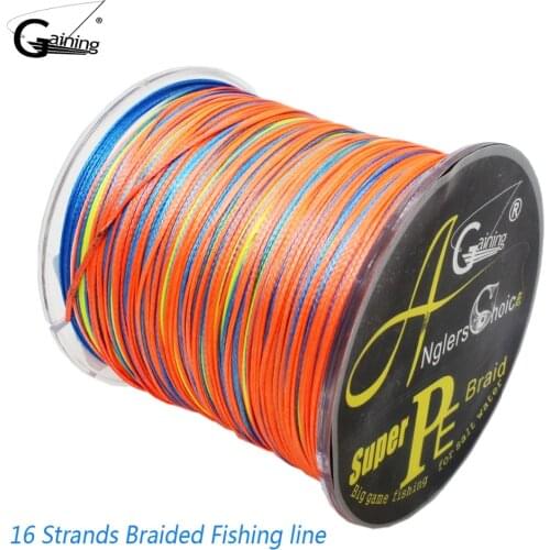 Gaining Braided Fishing Line 16 Strands 300M Multi Color Super Strong Japan Multifilament PE Braided Wire 309 276 254 220 137LB