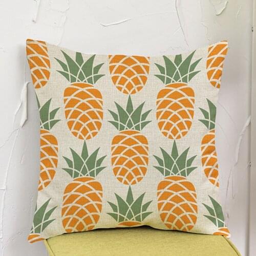 Yellow Pineapple Hand-Painted Colorful Summer Tropical Plant Cushion Throw Pillows Home Decoration Car Sofa Chair Pillowcase