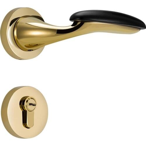 1Set American Zinc Alloy Indoor Room Door Handle Lock Bedroom Mute Mechanical Split Locks with Keys GF72