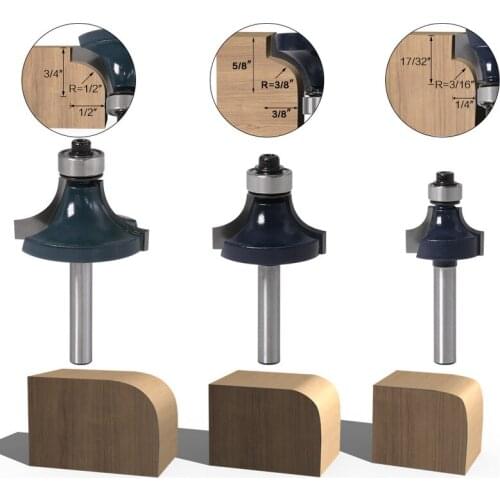 1Pcs 1/4 Shank Corner Round Over Wood Router Bits R Angle Knife Wood High-Grade Alloy Milling Cutter Endmill With Bearings