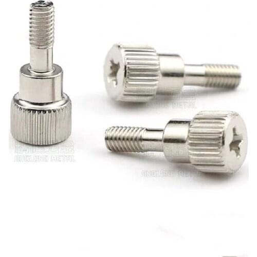 100PCS Hardware accessories Half tooth hand twist screw M3*8nickel plated step adjustment manual screw fixing rack cylinder head