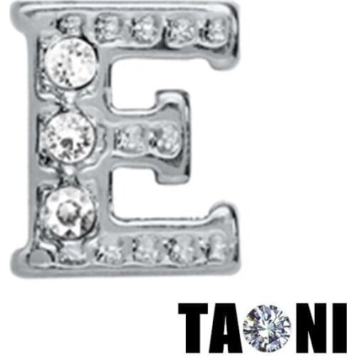 20pcs lot Free Shipping Crystal Alphabet E Letter Charms Fit Glass Living Magnet Locket