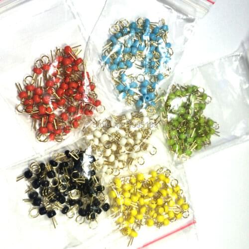 300PCS Six colors*50 PCB board test points / test beads / gold plated ceramic test loop / circuit board test pin