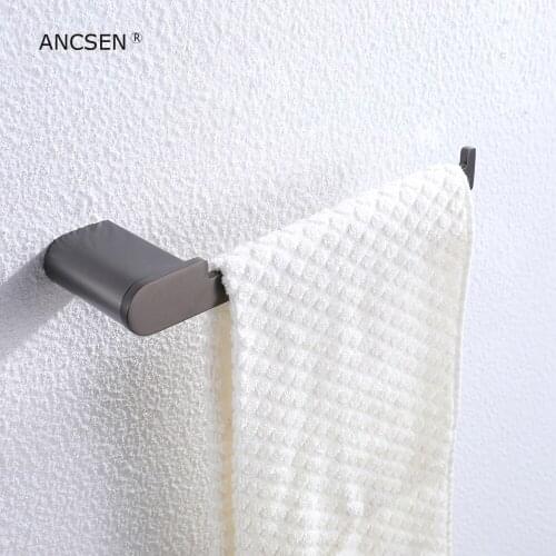 304 Stainless Steel Gun-Grey Wall-Mounted Towel Ring Convenient Towel Holder Hanger Hanging Bathroom Kitchen Storage Holder