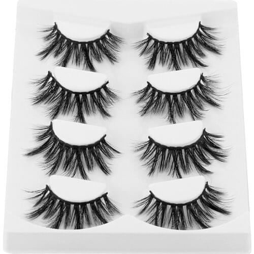 4Pair Natural False Eye Lashes Handmade Thick False Eyelashes Extension Sexy Soft Eye Lashes Volume Mink False Eyelashes
