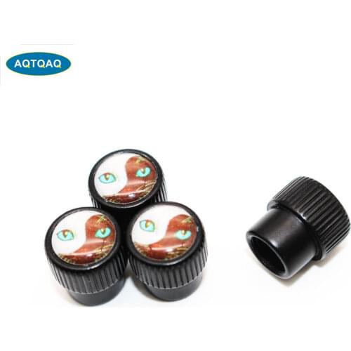 4 Pcs/Set Zinc Alloy Cat Style Tire Valve Stem Cap Tire Wheel Stem Air Valve Caps for Auto Cars