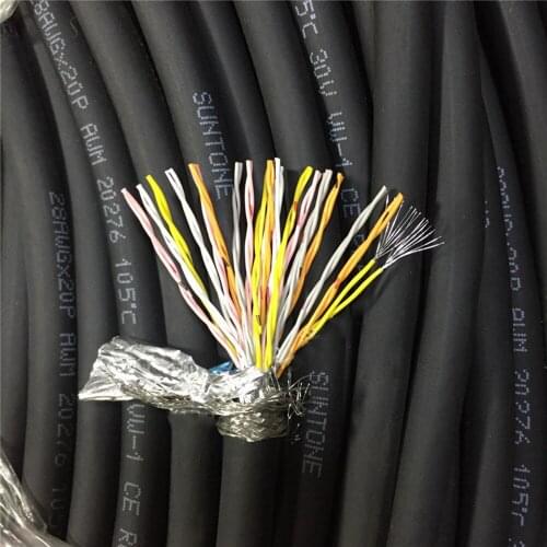 40 core 0.1 square twisted shielded signal tinned oil-resistant 28AWG UL soft twisted shielded wire tinned plc control line