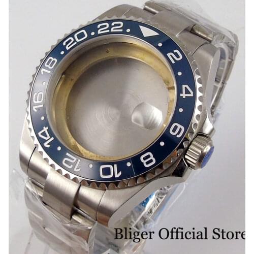 BLIGER Stainless Steel 43mm Automatic Watch Case fit ETA 2836 MIYOTA 8215 821A MINGZHU 2813 3804