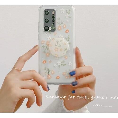 A70 A71 4G/5G A51 Floral holder Phone Case For Samsung A31 A41 A50 A02S A11 A12 A31 A81 A91 Full Cover Shell Body Protection