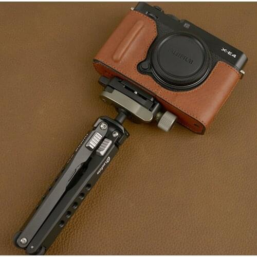 Handmade Genuine Real Leather Half Camera Case Bag Cover for FUJIFILM XE4 Fuji X-E4