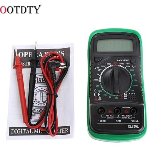 OOTDTY High Quality Handheld Counts With Temperature Measurement LCD Digital Multimeter Tester XL830L Without Battery