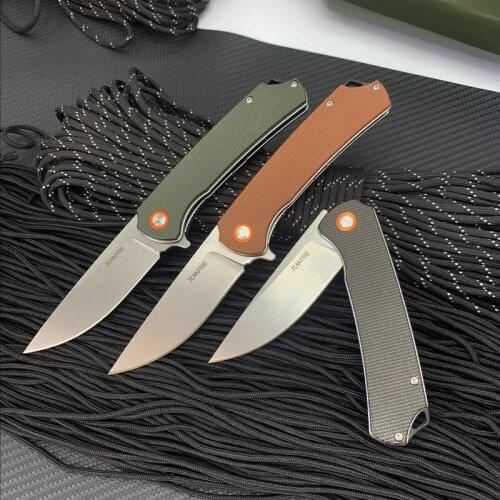 D2 Folding Pocket Knife TUNAFIRE Outdoor Survival Tactical Knife Camping Hiking Hunting Knives for Self-defense EDC Tools