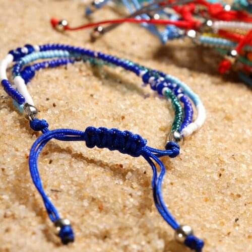 Friendship Adjustable Crystal Beads Bracelets Handmade Boho String Rope Bracelet