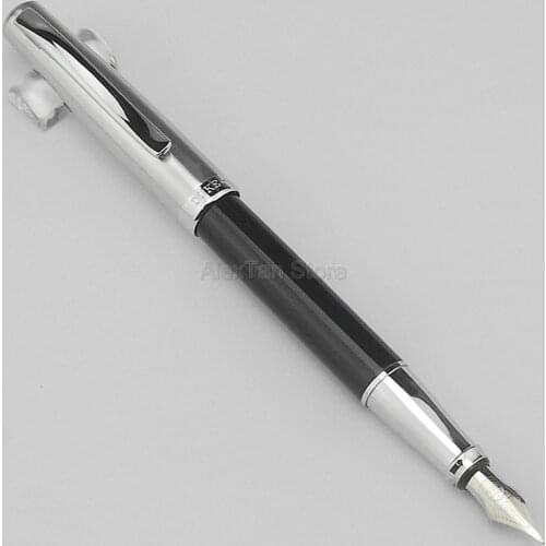 Duke Stainless Steel Fountain Pen 209 Advanced 22KGP Medium Nib 0.7mm , Bright Black Gift Fountain Pen For Writing Gadget