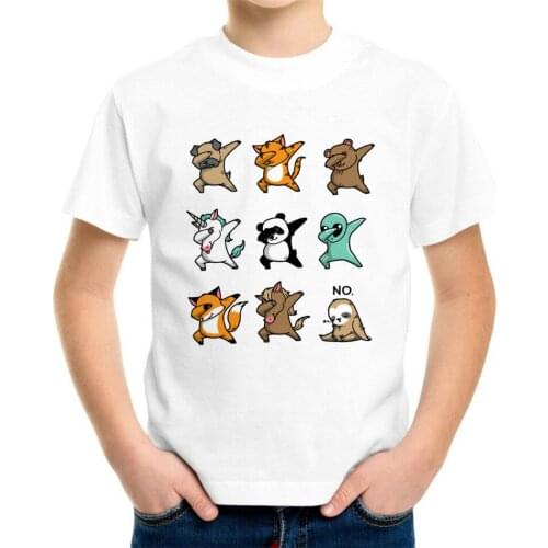 Joyonly 2019 Kids Fashion 3d T-shirt Boys Girls Lovely Dabbing Unicorn Dog Cat Animal Print T shirt Kids Baby Cool Clothes Tops