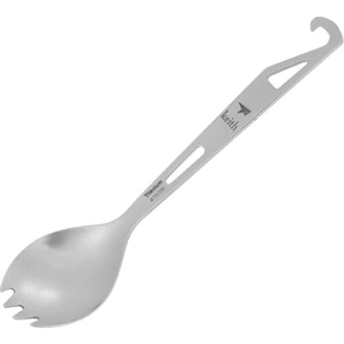 Keith Titanium Spork+Bottle Opener Ultra Light Outdoor Camping Spoon-Fork Cutlery Camping Hiking KT311 (Ti5311)