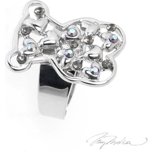 Ring Rhodium and Swarovski crystal acerina OSORED Collection CROWN