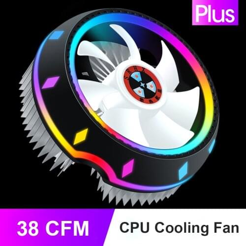 Universal CPU Cooler Fan 100mm Efficient Cooling RGB LED Quiet Air CPU Cooler Cooling Fan Silent Heatsink for Intel AMD Radiato