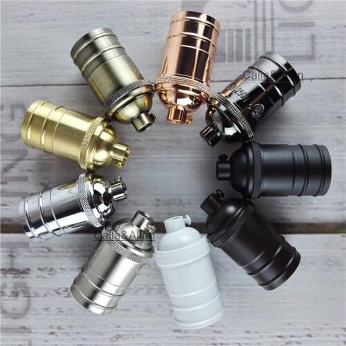 Matt black bronze 100% brass quality Lamp Holder UL E27 DIY vintage rose Chandelier Lighting Base M10 copper holder light socket
