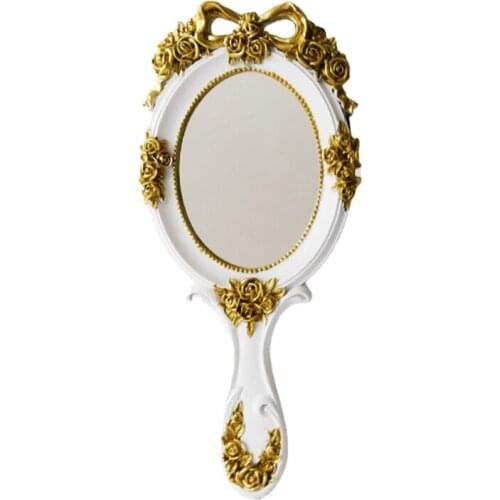 Cute Creative Vintage Hand Mirrors Makeup Vanity Mirror Handheld Cosmetic Mirror with Handle for Gifts