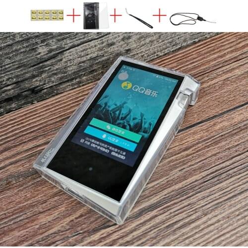 Soft Cover Crystal TPU Clear Case for iriver Astell&Kern A&norma SR15 With Front and Back Screen Protector Tempered Glass